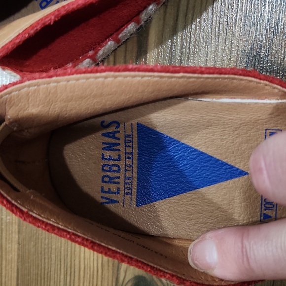 Verbenas Europe Red Suede Espadrilles Flats Boho Casual Spring 6.5 Preppy Comfy - Picture 2 of 6